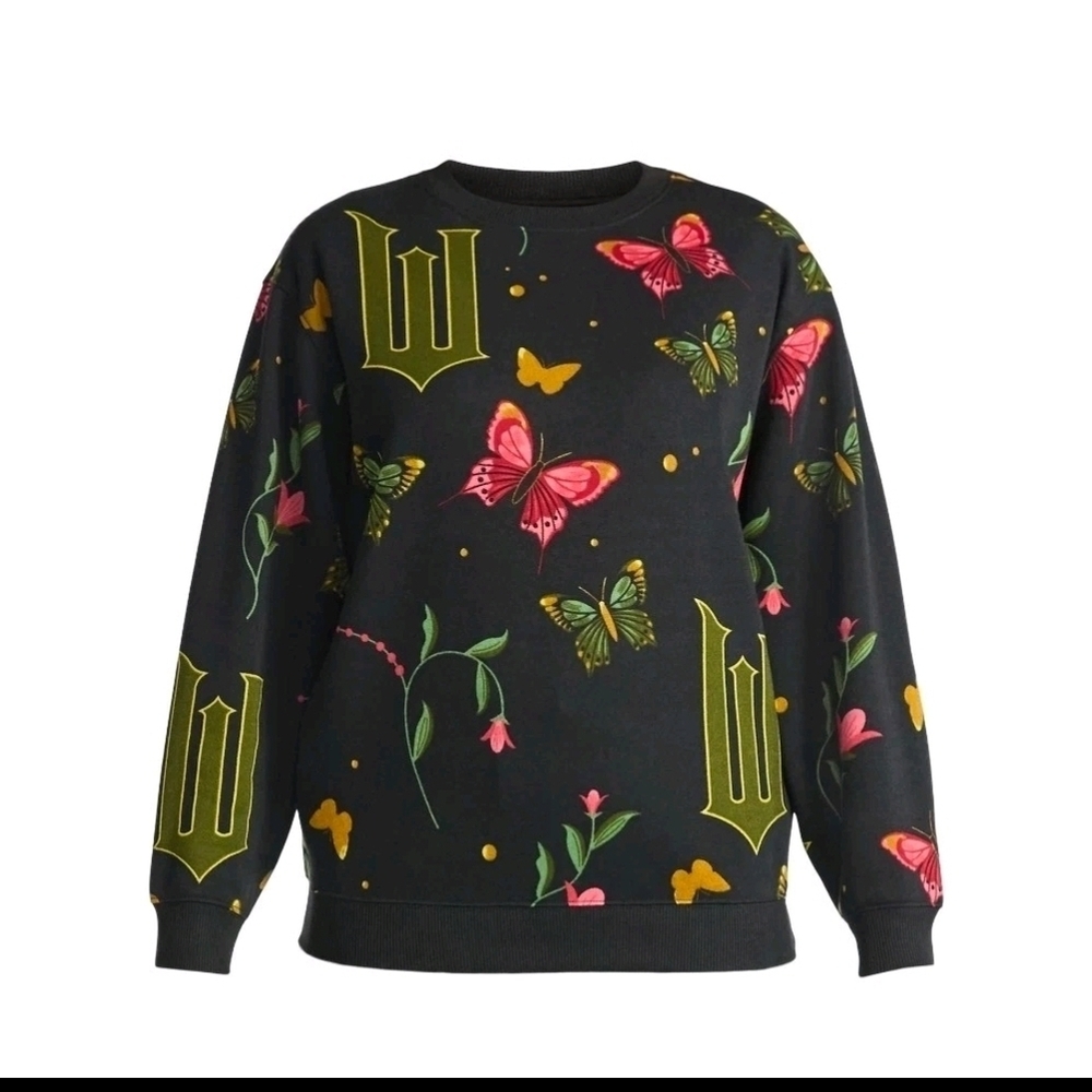 Wicked Women's Graphic Print Fleece Sweatshirt with Long Sleeves, Size M